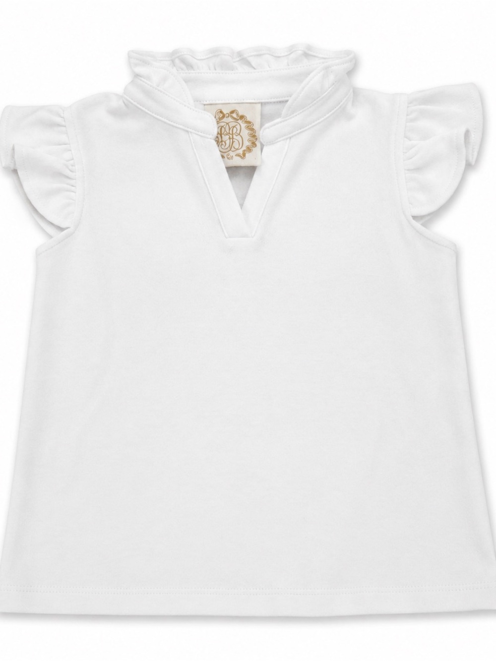 NWOT - TBBC Rosie Ruffle Top Worth Avenue White